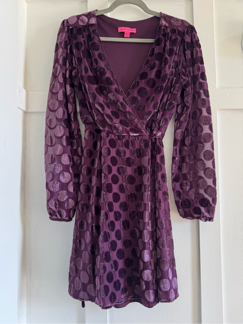 Rare Vintage 1990s Betsey Johnson Velvet Burnout Wrap Dress ๐ฎโจ